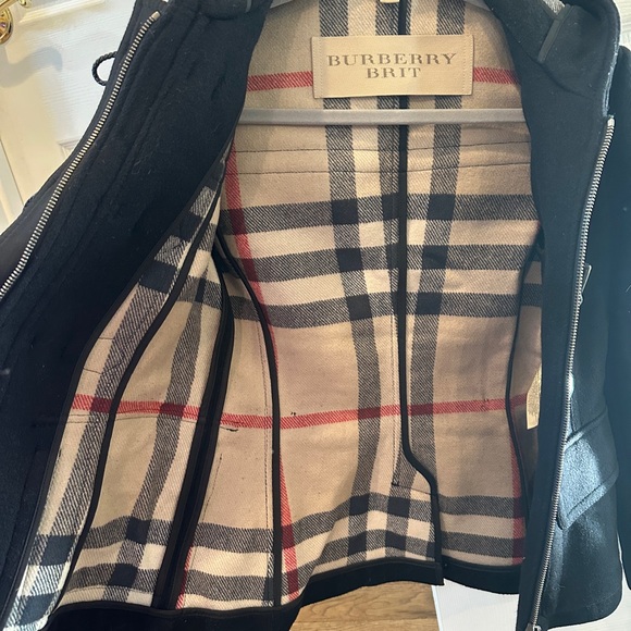 Burberry Brit Wool Duffle Coat – Black – Size 4 - Picture 3 of 3